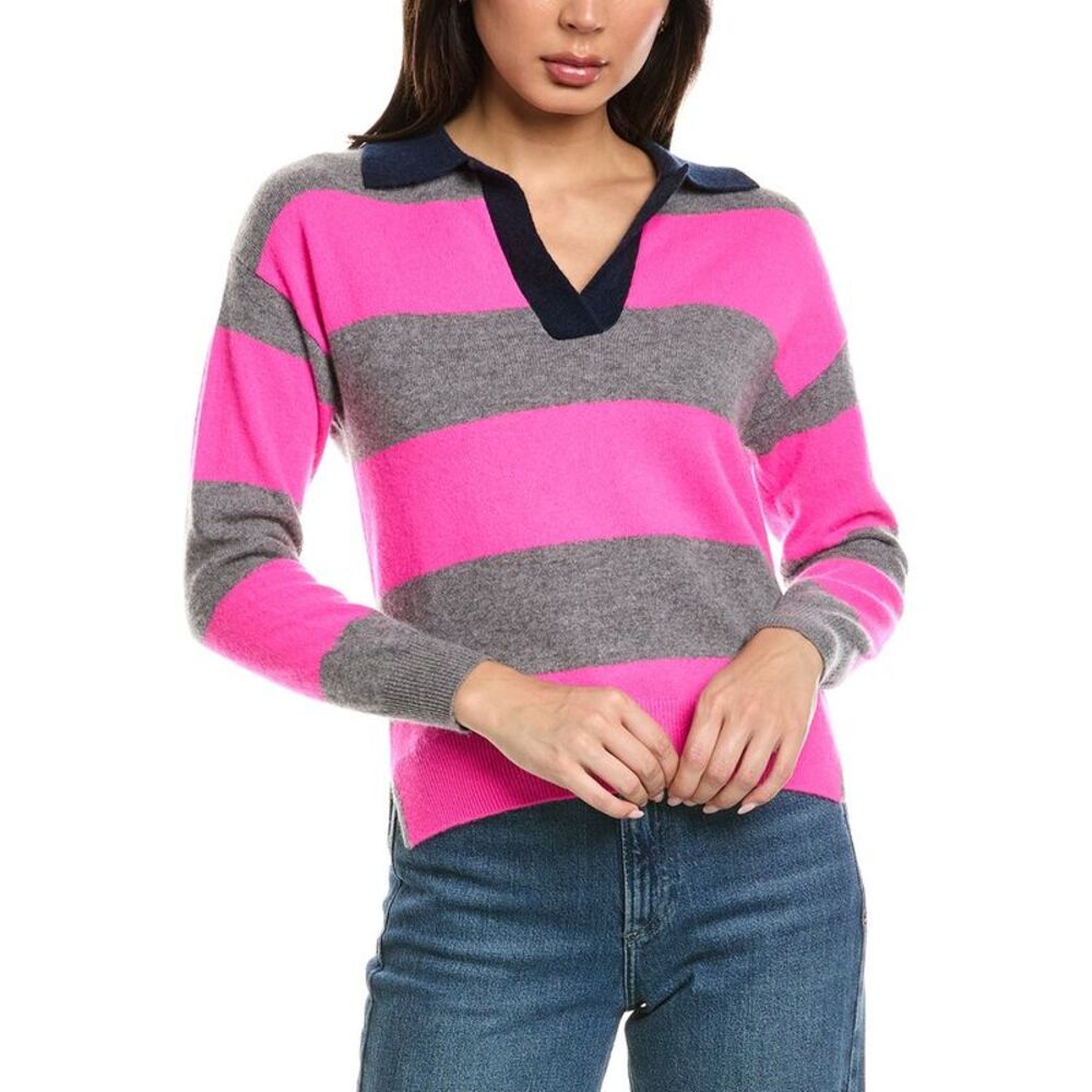 Brodie Cashmere Womens  Rugby Polo 100% Cashmere Sweater